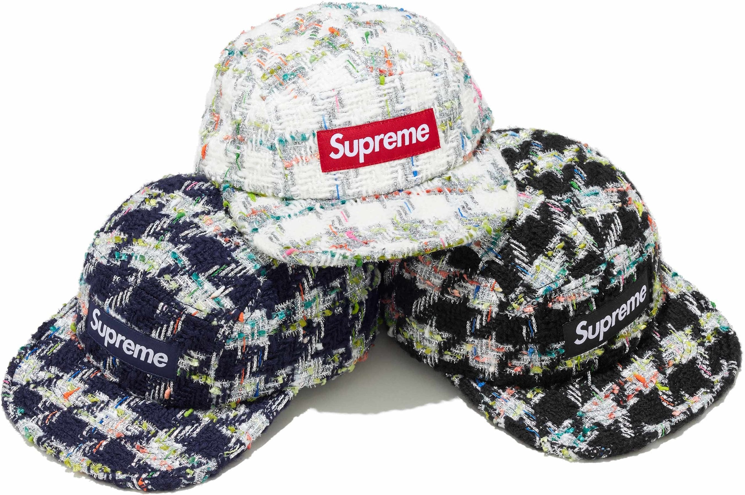 Metallic Bouclé Camp Cap